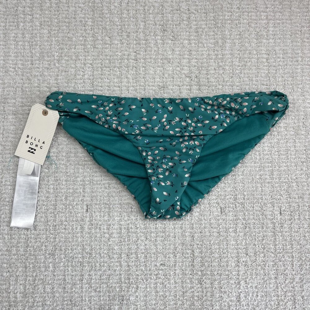 NWT Billabong Bikini Bottom Women L Petal Play Lowrider Floral Swim Seagreen